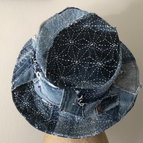 Artist Created OOAK Denim Hat - Picture 1 of 5